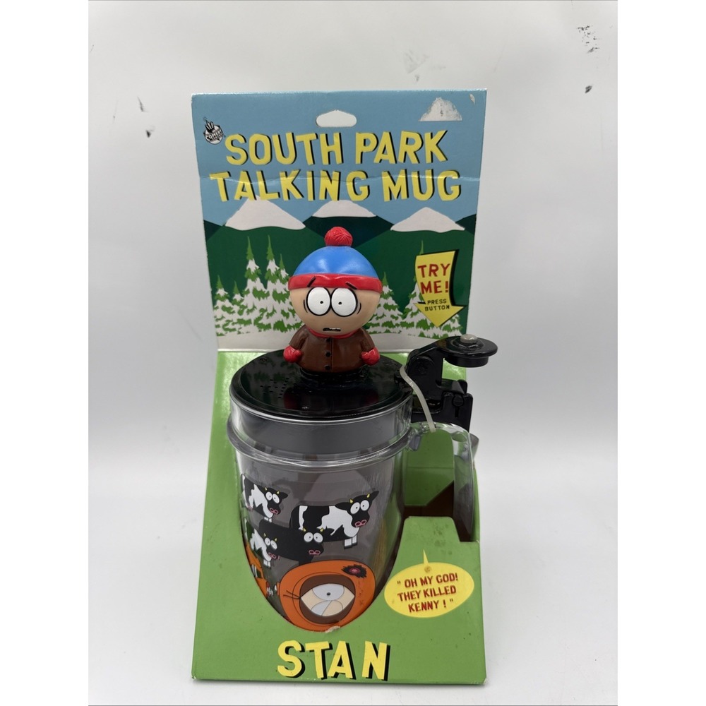 South Park Talking Stan Mug Cup Stein NEW In Box Kenny Cows Untested